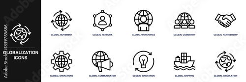 Globalization Line Icon Set