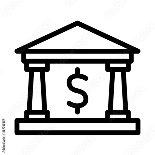 Financial Institution Line Icon of Money Laundering Icon Set