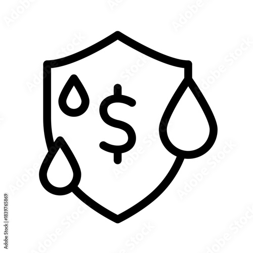 Asset Shielding Line Icon of Money Laundering Icon Set