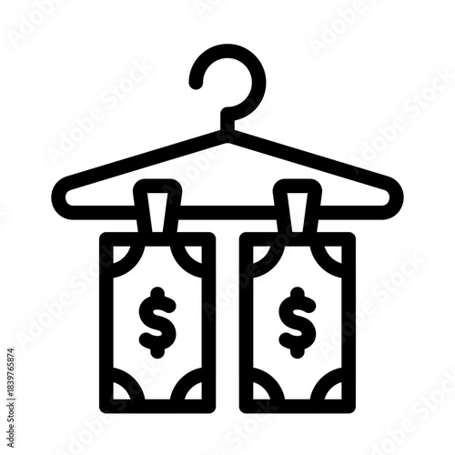Cleaning Cash Line Icon of Money Laundering Icon Set