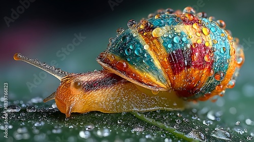 Macro garden snail dew drops nature wallpapers