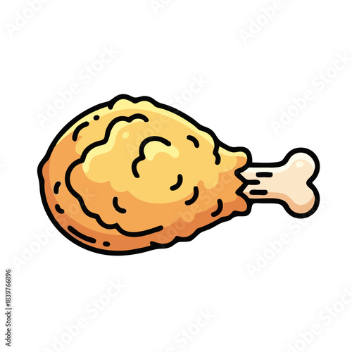 Craving a golden crispy fried chicken drumstick? This delicious, perfectly cooked snack is ideal for tempting food advertisements and restaurant promotions.