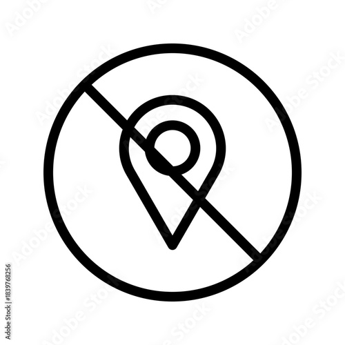 Clear Location Off icon set for privacy controls, GPS disabling, map restrictions and secure navigation settings