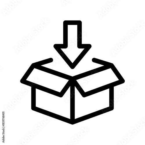 Inventory Drop Line Icon of Recession Icon Set