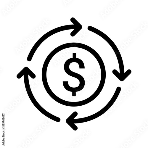 Currency Flow Line Icon of Monetary Icon Set
