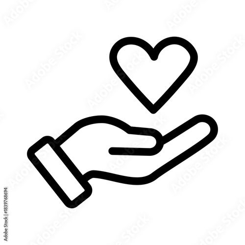 Impact Giving Line Icon of Social Impact Investing Icon Set