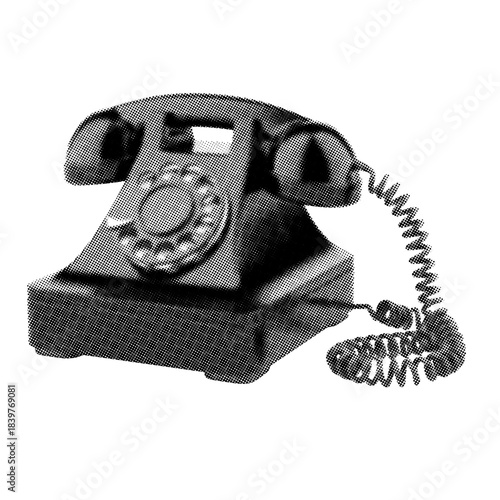A Old Telephone Vintage halftone for poster pop art
