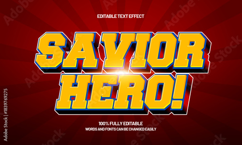 savior hero editable text effect