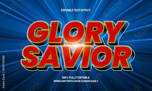 glory savior editable text effect