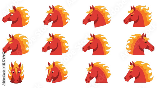 Animated Horse Head Expressions - A Cartoon Character Study.