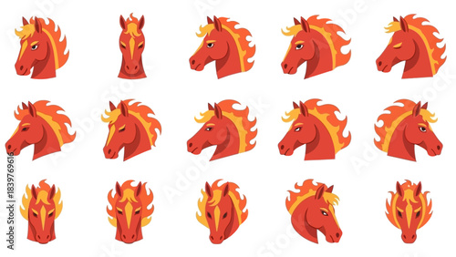 Animated Horse Head Sprites for Game Development.