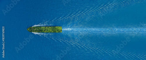 Container cargo ship green Leave Supply Chain green Sustainability. Reduce co2 carbon goals low emission net zero pollution. renewable diesel carbon taxes smart freight catalytic AI tacking ocean.