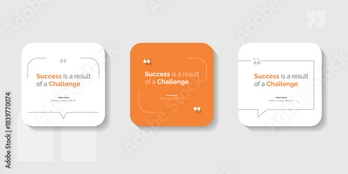 Creative Bubble testimonial banner, quote, infographic set. Social media post template designs for quotes. Empty speech bubbles, quote bubbles and text box