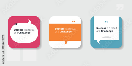 Creative Bubble testimonial banner, quote, infographic set. Social media post template designs for quotes. Empty speech bubbles, quote bubbles and text box