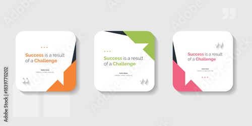 Creative Bubble testimonial banner, quote, infographic set. Social media post template designs for quotes. Empty speech bubbles, quote bubbles and text box