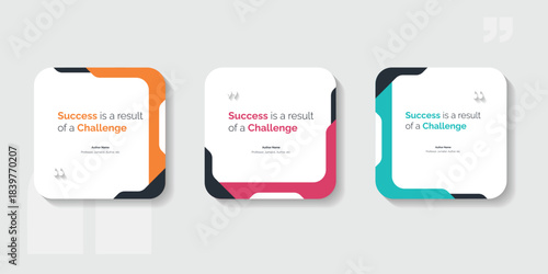 Creative Bubble testimonial banner, quote, infographic set. Social media post template designs for quotes. Empty speech bubbles, quote bubbles and text box