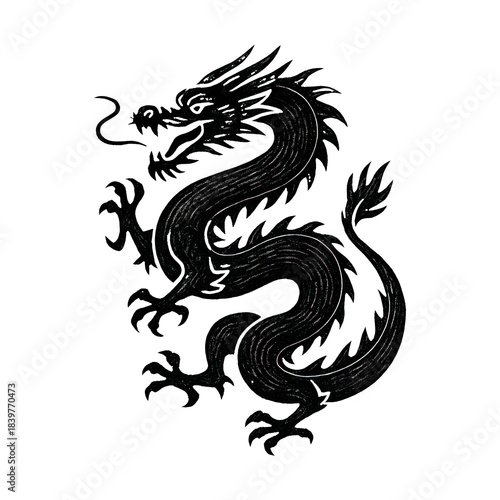 Wallpaper Mural PNG Intricate black dragon illustration Torontodigital.ca