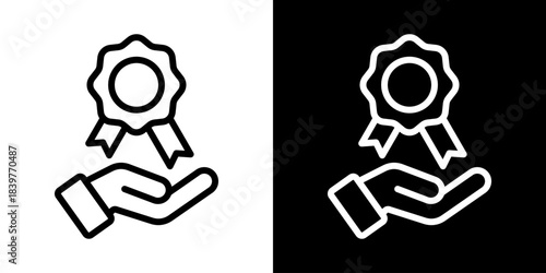 Achievable Icon Of Line Black And White Style Vector Illustration
