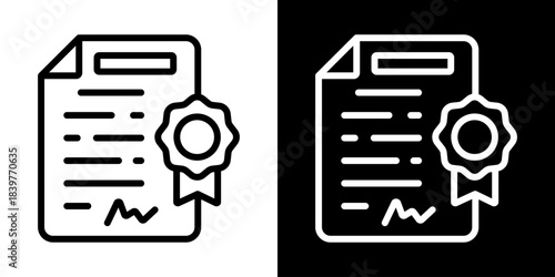 Patents Icon Of Line Black And White Style Vector Illustration
