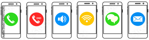 Smartphones and Their Functions A visual representation showcasing a range of smartphone functions, from calling to messaging.