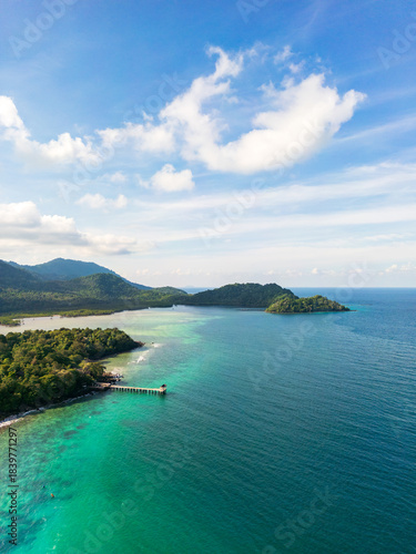 Weh Island, Pulau Weh, sea and beach landscape in Aceh, Indonesia. Tropical paradise resort aerial image