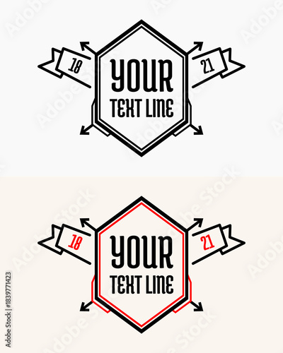  line logo emblem, minimalism logo, vector logo