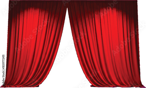  these vibrant red curtains combine a luxurious texture with a bold color, creating and inviting focal point in the space. Their elegant form and rich fabric not only enhance the aesthetic but also 