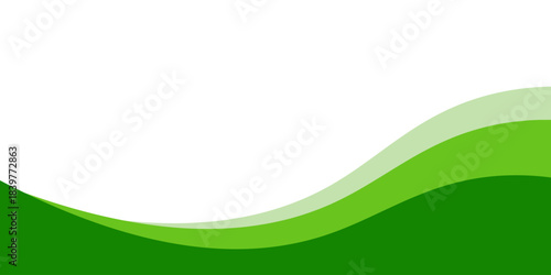 Abstract White and Green wave wide background banner