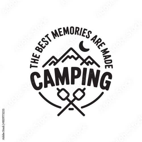 Best memories are made camping vector design for outdoor adventure and travel