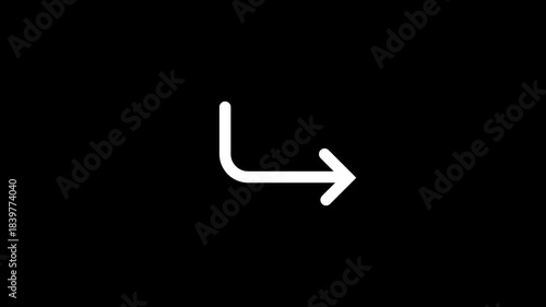 Right Arrow Animation on Clean Black Background | Forward Direction Motion Graphic | Minimal UI UX Navigation Symbol | Smooth Looping Indicator for Apps, Websites & Digital Design