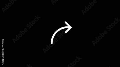 Right Arrow Animation on Clean Black Background | Forward Direction Motion Graphic | Minimal UI UX Navigation Symbol | Smooth Looping Indicator for Apps, Websites & Digital Design