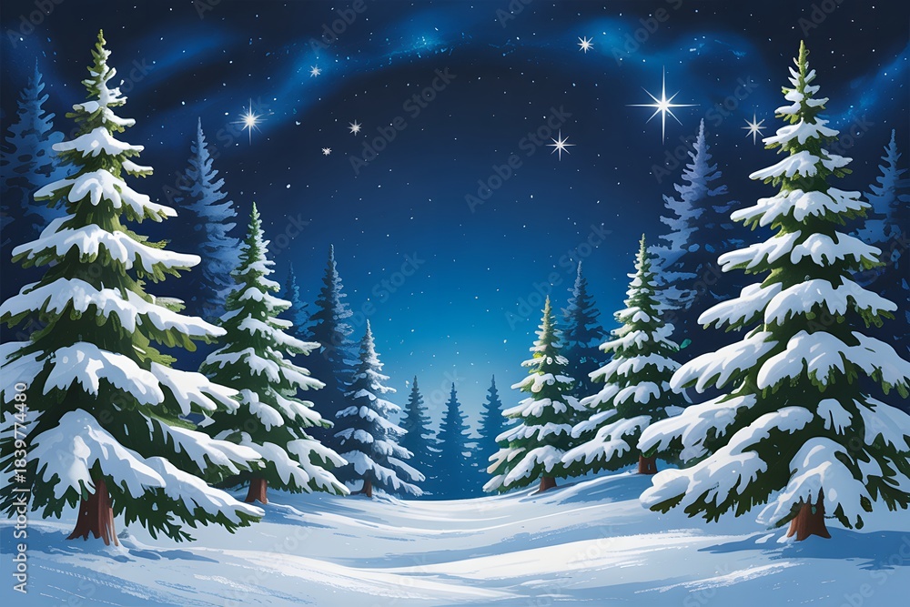 Fototapeta premium christmas tree with snow