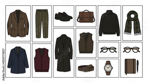 Wardrobe Collection: Men's Style - Blazer, Trousers, Shoes, and Accessories