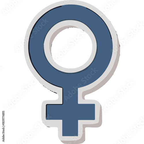 Feminine symbol representing womanhood gender identity and female power against a black background representing equality and strength
