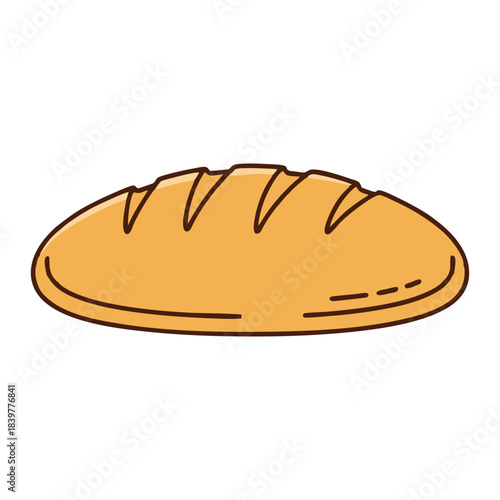 loaf of bread isolated on white