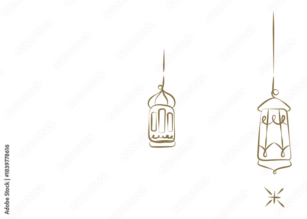 Fototapeta premium Hanging lanterns png Ramadan border sticker, transparent background
