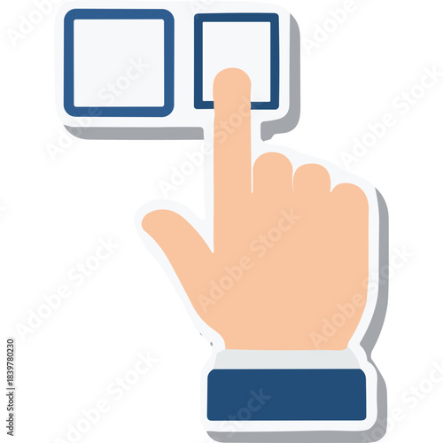 Finger Pressing A Button On A Digital Interface Indicating A Choice Selection Or Activation On A Simple Clean Background