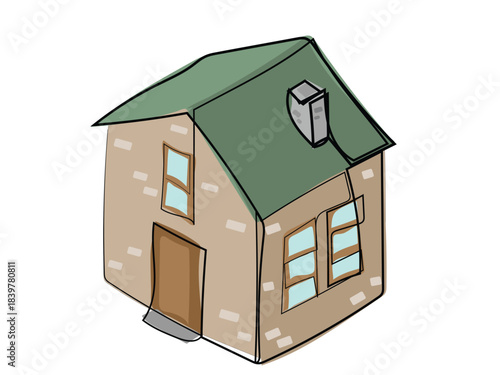 House in a continuous line pattern.