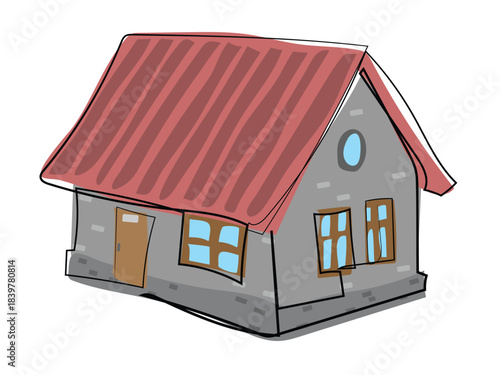 House in a continuous line pattern.