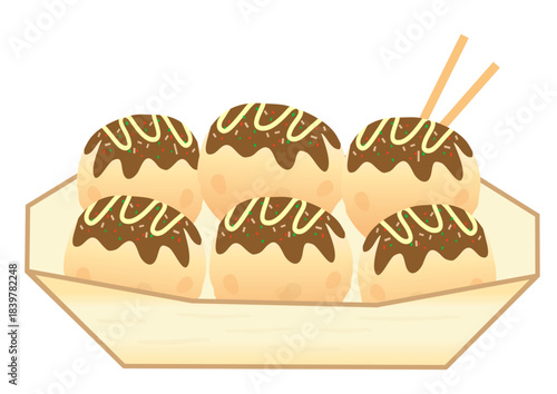 シンプルなたこ焼きのイラスト