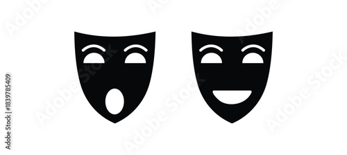 mask silhouette hidden person face. Simple design incognito party masque shape template illustration.