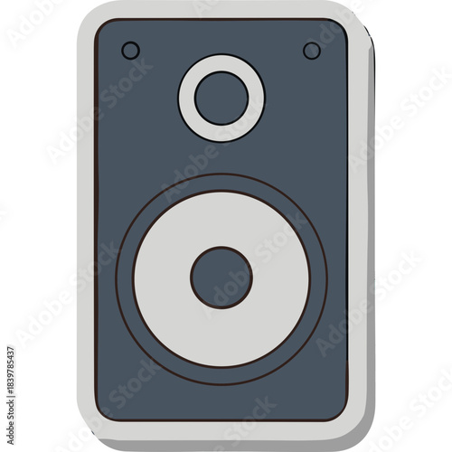Gray and White Two Way Speaker With Circular Design Elements Isolated On White Background