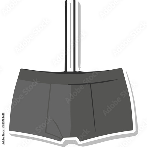 Gray Boxer Briefs with White Trim and Double Stripes on Waistband Against a Black Background Representing Mens Underwear Fashion and Comfort