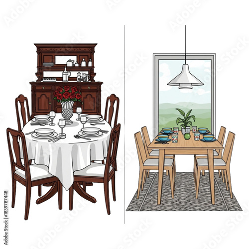 dining room interior with table