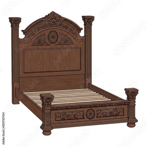 antique furniture isolated on white