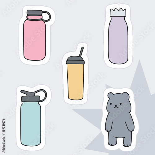 vector set of beer bottles