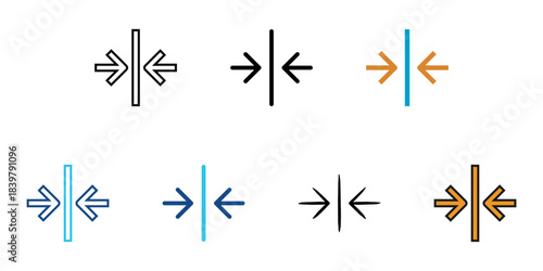 Pressing arrow icon set multiple style vector collection. Editable Stroke 
