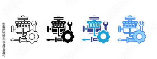 Maintenance icon set multiple style collection