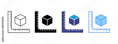 Measurement icon set multiple style collection