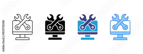 Maintenance icon set multiple style collection